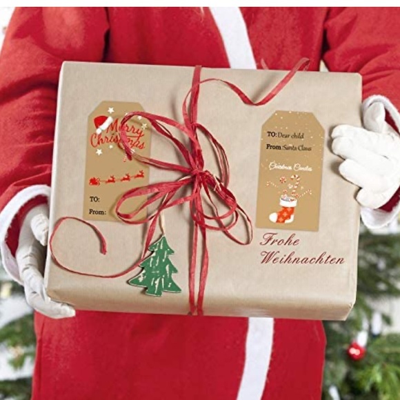 50 HOLIDAY PRESENTS LABELS 2024 - Kraft color - Picture 4 of 7